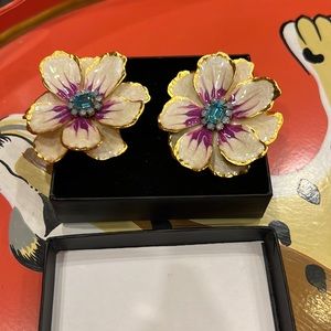 NWOT - from Anthropologie - white lacquer gem earrings